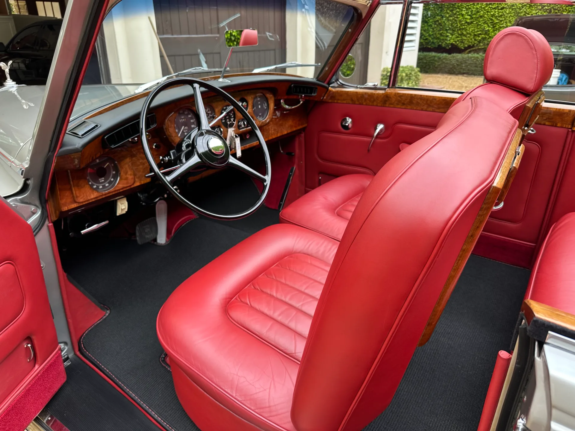 Red leather Rolls-Royce interior after interior detail